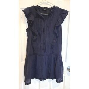 Kate C. Ruffle Dress Sleeveless Button Down Cotton‎ Casual Dress